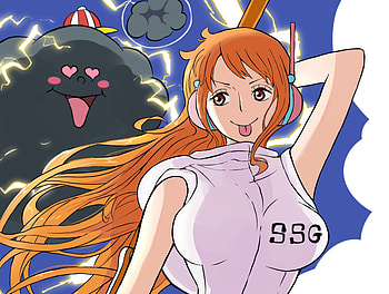 Zeus and Nami, Anime, One Piece, Nami (One Piece) HD wallpaper