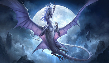 Moon Dragon, dragon, artist, artwork, digital-art, deviantart HD wallpaper