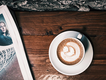 Food, Coffee, Cup, Foam, Meerschaum, Newspaper HD wallpaper