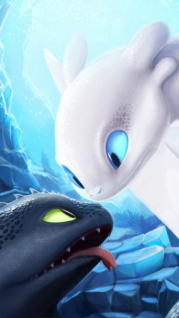 Toothless & Light Fury: Magical Dragons from The Hidden World, Toothless (How to Train Your Dragon), dragon, movie, How to Train Your Dragon: The Hidden World HD phone wallpaper