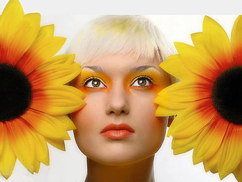 Summer, yellow, look, woman, sunflower, beauty, female, nice HD wallpaper