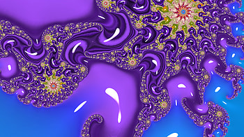 Fractal Art for your - Purple and Lime Candy Corals, purple, CGI, pattern, psychedelic, trippy, Abstract, fractal, abstract purple HD wallpaper
