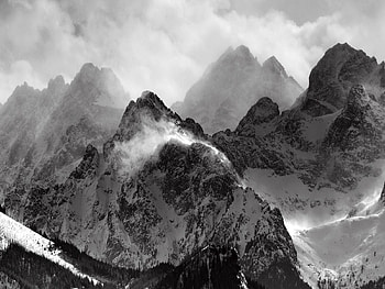 Nature, Mountains, Vertex, Fog, Darkness, Tops HD wallpaper