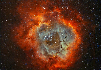 The Rosette Nebula in Hydrogen and Oxygen, galaxy, fun, space, cool, stars HD wallpaper