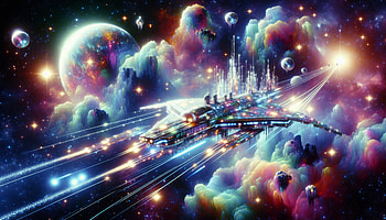 Futuristic Space City, space, spaceship, galaxy, Sci Fi HD wallpaper