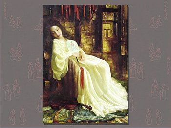 Resting, white, painting, di li feng, asian, art, dili feng, girl, sleep, pictura HD wallpaper