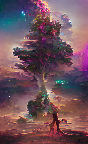 Majestic tree, atmosphere, sky, nature HD phone wallpaper