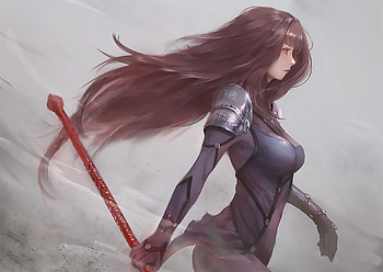 Scathach Fate Grand Order Artwork, fate-grand-order, anime-girl, anime, artwork, artist, digital-art, artstation HD wallpaper