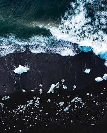 Nature, Ice, Waves, View From Above, Coast HD phone wallpaper