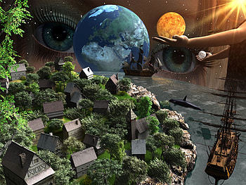 Seeing The World, the world, seeing, abstract, fantasy HD wallpaper