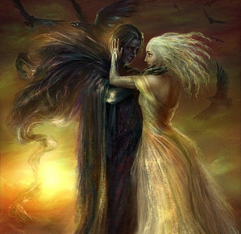 My Sunshine, soul, cg, fantasy, dark and light, love, digital art, girl, lovers HD wallpaper