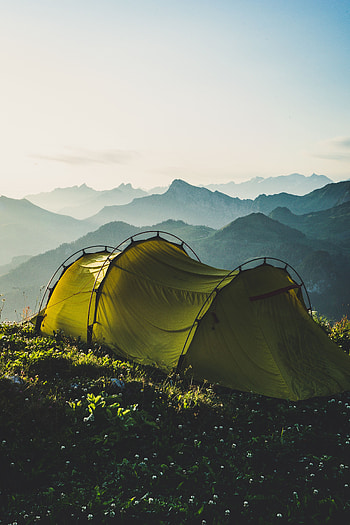 Nature, Sky, Mountains, Fog, Journey, Tent, Camping, Campsite HD phone wallpaper