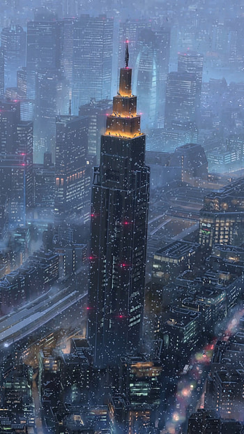 Makoto Shinkai Anime, Kimi no Na wa, Cityscape, Sony Xperia HD phone wallpaper