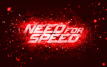 Need for Speed red logo, , NFS, red neon lights, creative, red abstract background, Need for Speed logo, NFS logo, Need for Speed HD wallpaper