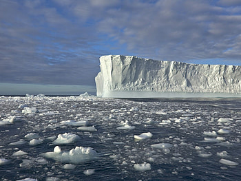 Landscape, Sea, Icebergs HD wallpaper
