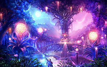 Landscape, Fantasy, Violet HD wallpaper
