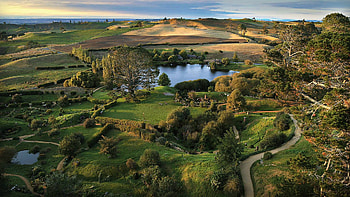 Aerial View, Hobbiton HD wallpaper