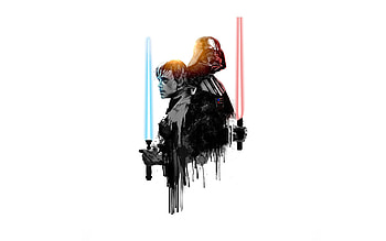 Darth vader, luke skywalker, star wars, minimal HD wallpaper