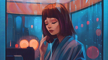 I Miss You All The Time , alone, sad, umbrella, rain, artist, artwork, digital-art, artstation HD wallpaper