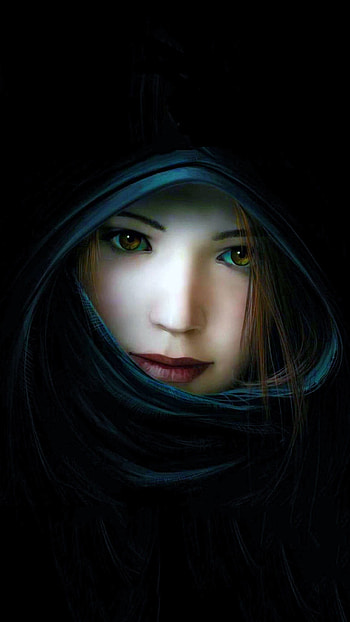 Beautiful 3d Girl with Black Background HD phone wallpaper