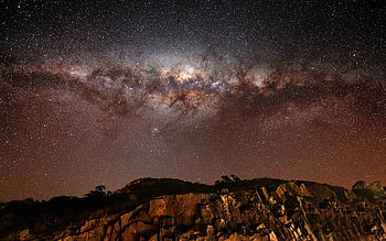 Landscape, Sky, Mountains, Stars, Night HD wallpaper