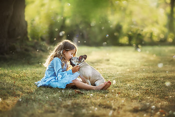 Little Girl, Friendship, Dog, Girl, Love HD wallpaper