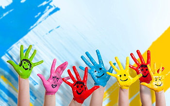 Children, Miscellanea, Miscellaneous, Paint, Smile, Hands, Positive, Happiness, Smiles HD wallpaper