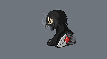 Bucky Barnes, winter soldier, marvel comics, minimal, art HD wallpaper