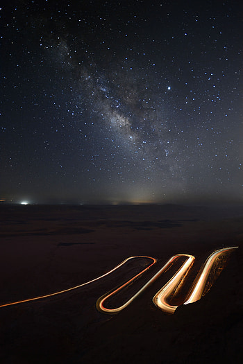 Night, View From Above, Dark, Road, Sinuous, Winding HD phone wallpaper