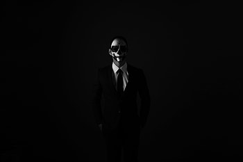 Tie, Dark, Bw, Chb, Mask, Anonymous, Blazer, Coat, Shirt HD wallpaper