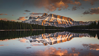 Alpine Reflection Mountain Lake, alpine, reflection, mountain, lake, water, sky, clouds, nature HD wallpaper