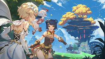 Genshin Impact, Vibrant characters, Adventure in Teyvat, Elemental powers HD wallpaper