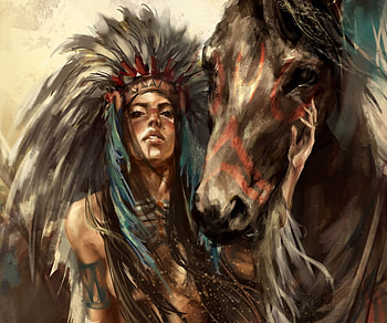 Native American, Artistic, Horse HD wallpaper