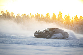 Vehicles, Porsche Taycan 4S, Black Car, Car, Porsche, Snow, Winter HD wallpaper