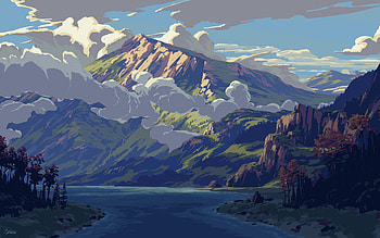 Painted Mountain Majesty — Ultra, artistic, mountain HD wallpaper