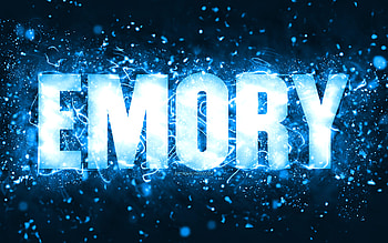 Happy Birtay Emory, , blue neon lights, Emory name, creative, Emory Happy Birtay, Emory Birtay, popular american male names, with Emory name, Emory HD wallpaper