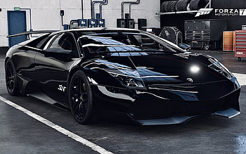 Forza Motorsport 7, Lamborghini Murcielago, LP 670-4 SV, FM7, Murcielago tuning, black Murcielago, Italian supercars, Lamborghini HD wallpaper