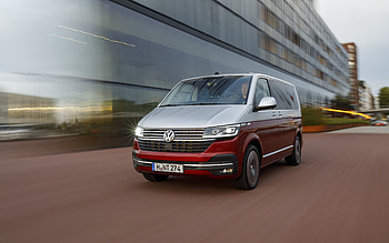 Volkswagen Multivan, 2021, , front view, exterior, white red Multivan, German cars, Multivan T6, Volkswagen HD wallpaper