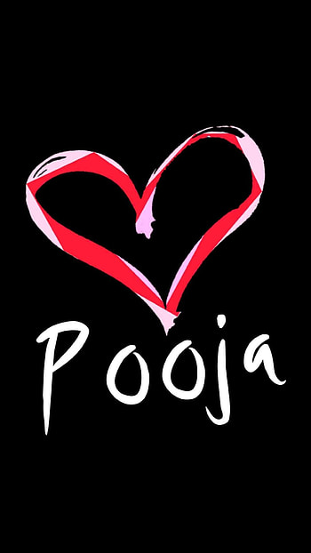P Name, Pooja, Red Heart HD phone wallpaper