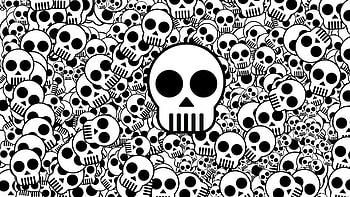 skull, texture, black white HD wallpaper