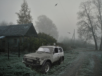 Cars, Forest, Monster, Helicopter, Stalker HD wallpaper