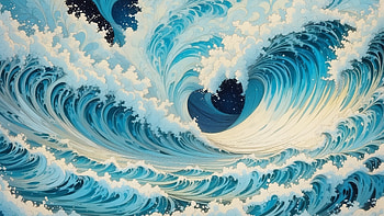 Psychedelic ocean, psychedelic, ocean, wave, sunset, colorful, Ocean Waves HD wallpaper