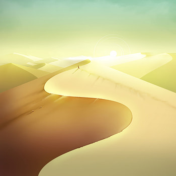 Art, Sun, Sand, Desert, Dunes HD phone wallpaper