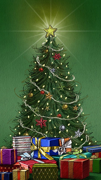 Happy New Year, Green Tree HD phone wallpaper