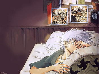 Kakashi Hatake, sharingan, anime, , naruto, sleeping, team 7 HD wallpaper