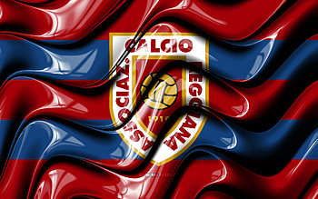 Reggiana FC flag, , red and blue 3D waves, Serie A, italian football club, AC Reggiana 1919, football, Reggiana FC logo, soccer, Reggiana FC HD wallpaper
