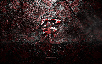 Injustice Kanji Symbol, Injustice Japanese character, red stone texture, Japanese Symbol for Injustice, grunge stone texture, Injustice, Kanji, Injustice hieroglyph, Japanese hieroglyphs HD wallpaper