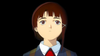 Serial Experiments Lain, Iwakura Lain, Simple background, Redhead anime girl HD wallpaper