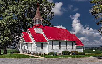 Church in Maryland, USA, clouds, Christianity, America, church HD wallpaper