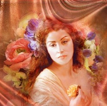flowers lady, digital art, flowers, fantasy, woman HD wallpaper